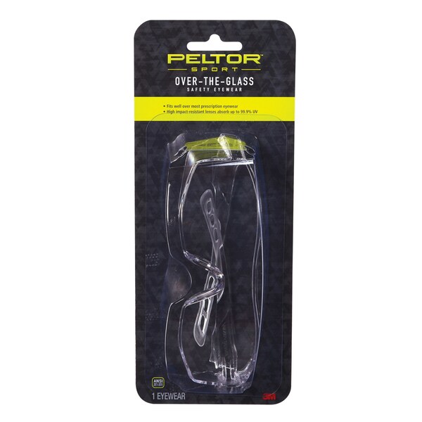 Safety Glasses, OTG Clear Lens, 6PK